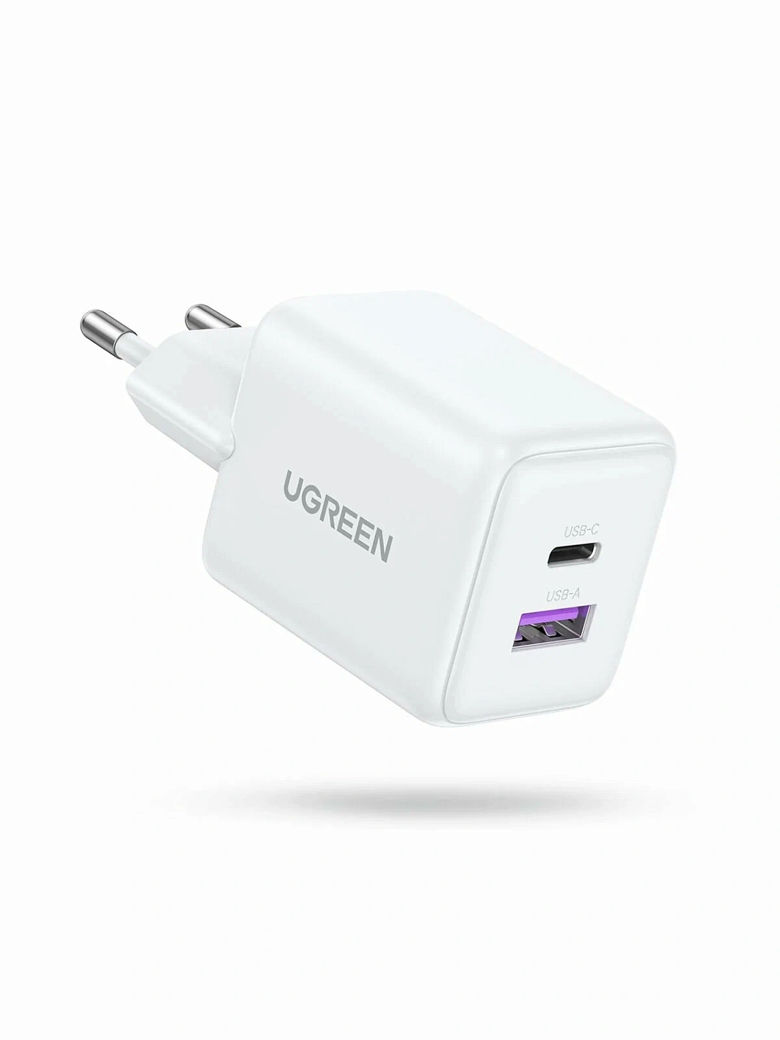 65015 Зарядное устройство UGREEN X516 GaN 30W 1xUSB-A, 2-xUSB-C. Цвет: белый